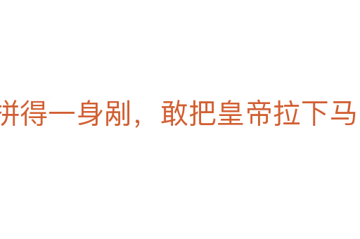 拼得一身剮,敢把皇帝拉下馬