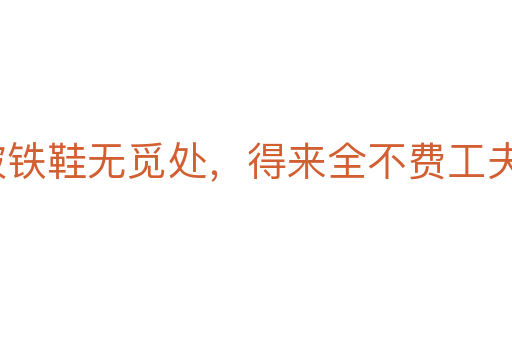 踏破鐵鞋無覓處,得來全不費(fèi)工夫