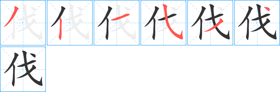 伐的筆順?lè)植窖菔?>
					
                    <hr />
                    <h2>伐的基本信息</h2>
                    <div   id=