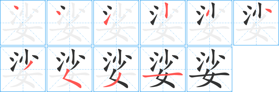 娑的筆順?lè)植窖菔?>
					
                    <hr />
                    <h2>娑的基本信息</h2>
                    <div   id=