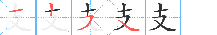支的筆順?lè)植窖菔?>
					
                    <hr />
                    <h2>支的基本信息</h2>
                    <div   id=