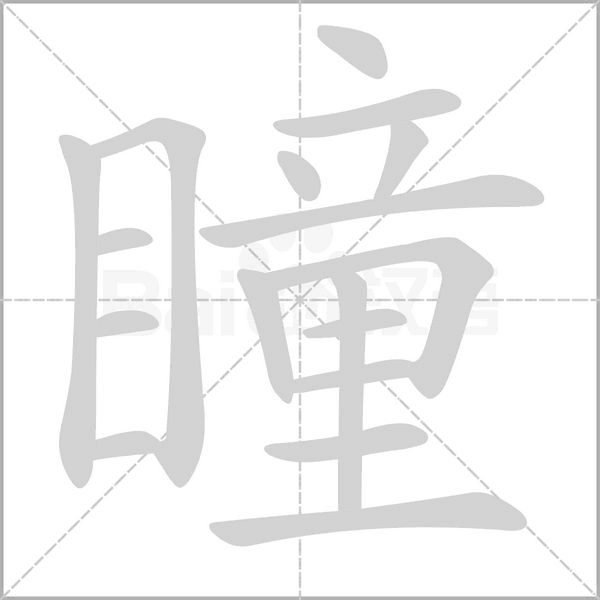 瞳的筆順動(dòng)畫演示