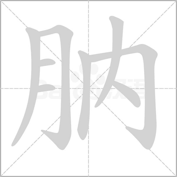 肭的筆順動(dòng)畫演示