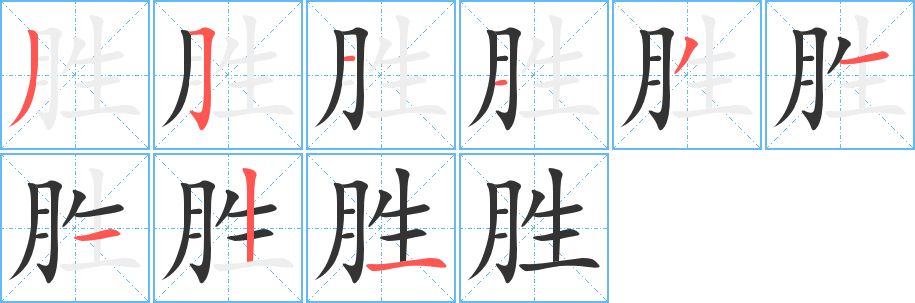 勝的筆順分步演示