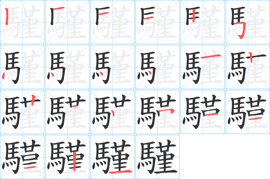 騹的筆順分步演示